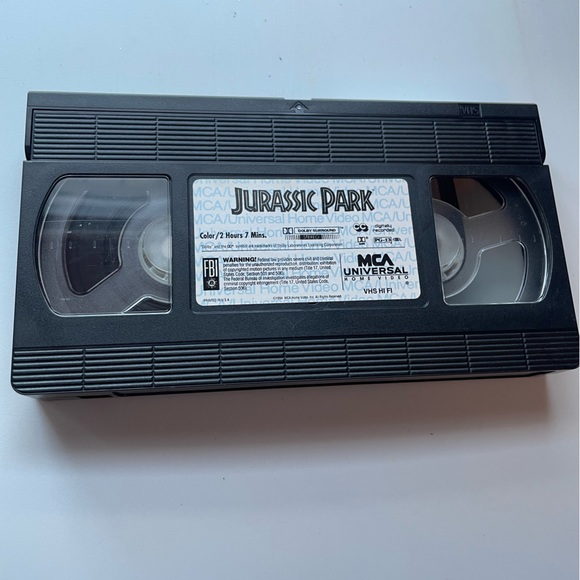 Jurassic Park VHS , 🍿🎥 1990s Vintage Blockbuster, Collectible - Picture 4 of 4